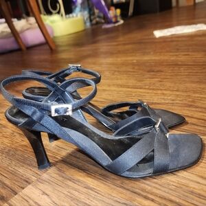 Nine West Elegant Black Strappy Heels 7